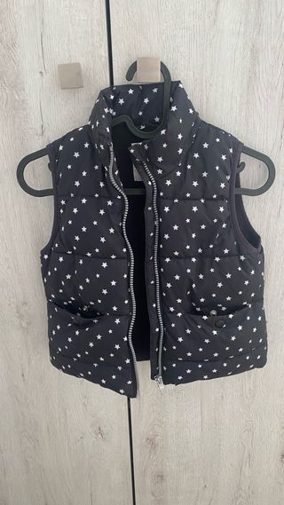 Chaleco niña estrellas negro