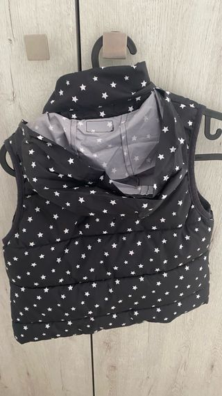 Chaleco niña estrellas negro
