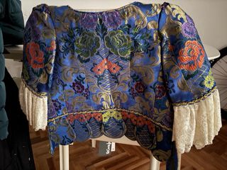 Corpiño Fallera Niña Azul Brocado niña 8 a 10 años