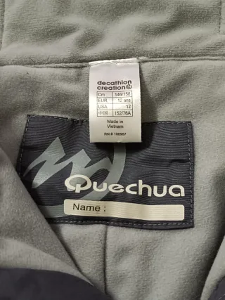 Pantalón de nieve T 12 años