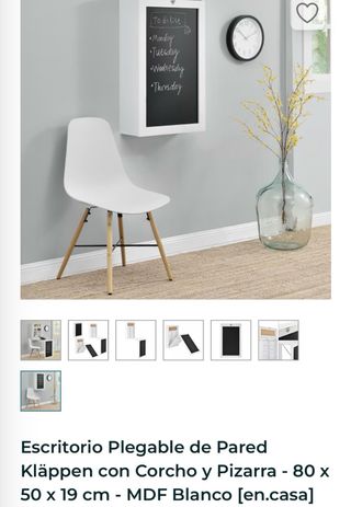 Escritorio Plegable Pared PremiumXL Blanco