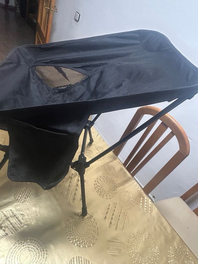 Silla Plegable Camping Ultraligera Negra