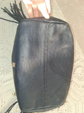 Bolso Purificación García Piel Negro/Azul