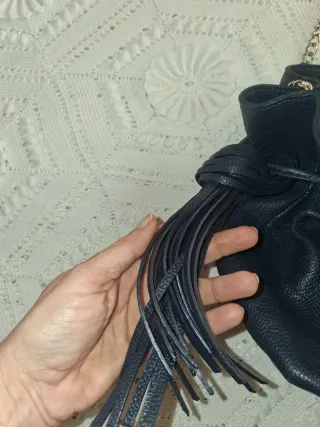 Bolso Purificación García Piel Negro/Azul