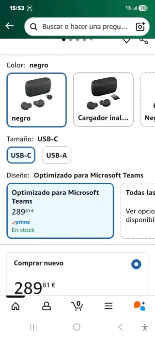 Chollo!!! Jabra Evolve2 Buds Bluetooth USB C