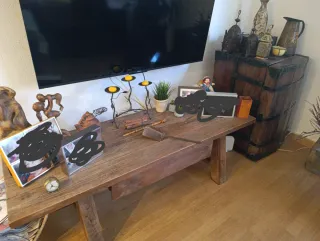 Mesa antigua matanza / TV madera