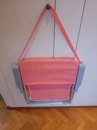 Silla de playa plegable color coral