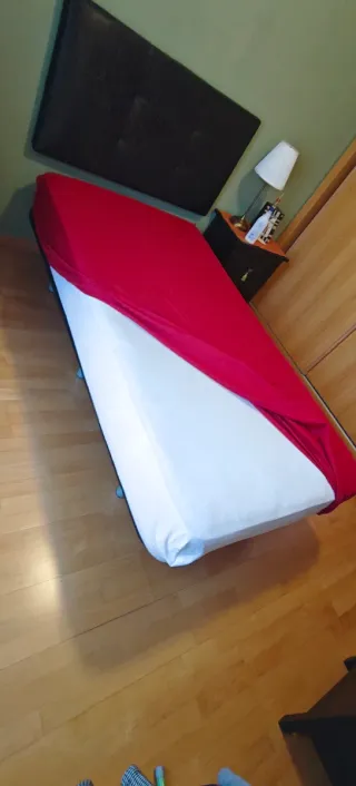 Cama completa 105x200cm con cabecero y base tapiza