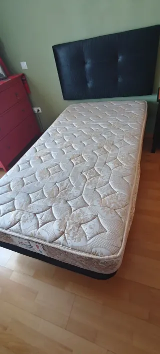 Cama completa 105x200cm con cabecero y base tapiza