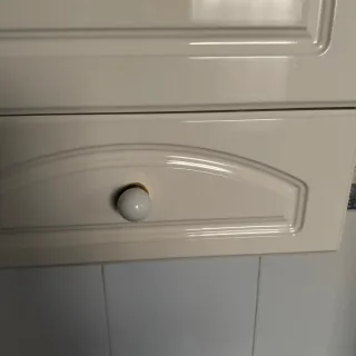 Mueble baño vintage madera blanco