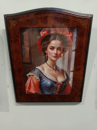 Stampe fanciulle con cornice radica