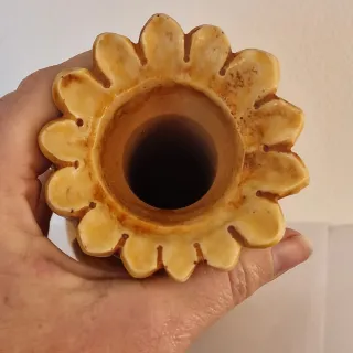 Jarrón decorativo figura mujer y león