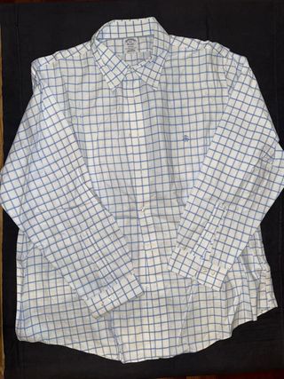Camisa Brooks Brothers cuadros azul/blanco XXL.