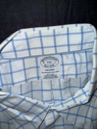 Camisa Brooks Brothers cuadros azul/blanco XXL.
