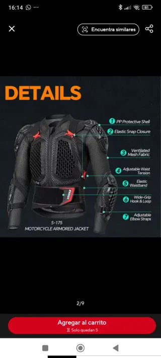 Protector Corporal Moto Talla Real L