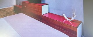 Cómoda de madera y blanco