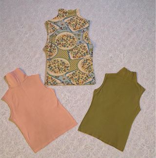 Set 3 Polo Collo Alto Senza Maniche