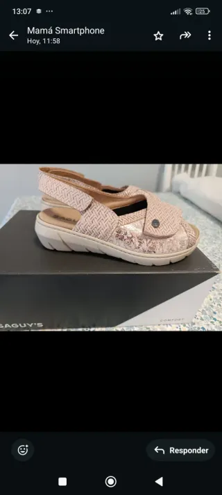 Sandalias Saguys Beige y Dorado