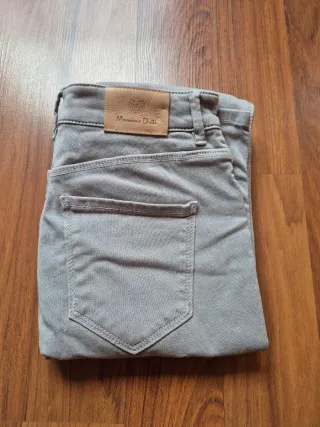 Massimo Dutti Vaqueros Grises claros Mujer