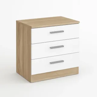 Mesa de noche auxiliar con tres cajones