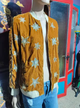 Chaqueta bomber mujer vintage estrellas