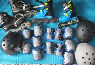Patines, cascos y protecciones