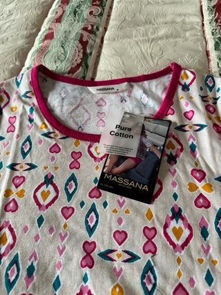 Pijama Mujer Corto Estampado y Rosa