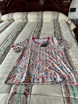 Pijama Mujer Corto Estampado y Rosa