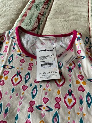 Pijama Mujer Corto Estampado y Rosa