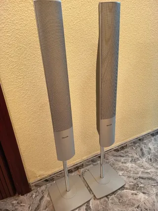 Altavoces Panasonic Plateados y Negros
