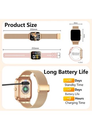 Reloj Inteligente Mujer - Dorado y Rosa
