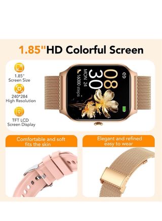 Reloj Inteligente Mujer - Dorado y Rosa