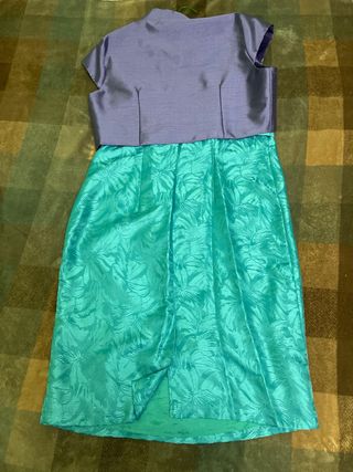 Vestido fiesta/boda/comunión morado y turquesa