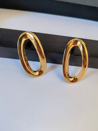 Pendientes Acero Dorado Ovalados
