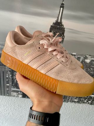 Adidas Samba Beige/Rosa Plataforma