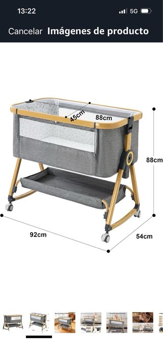 Cuna colecho bebé con colchón