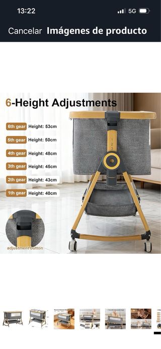 Cuna colecho bebé con colchón