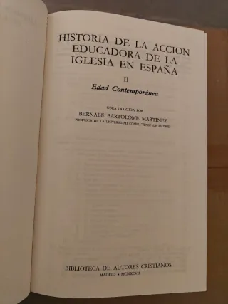 Historia de la Acción educadora de la Iglesia...