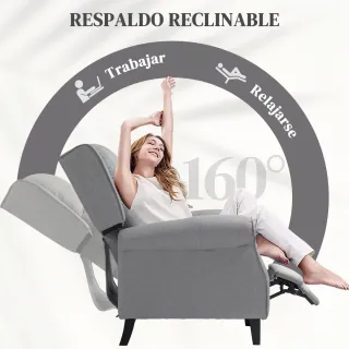 Sillón Relax Reclinable Manual Gris