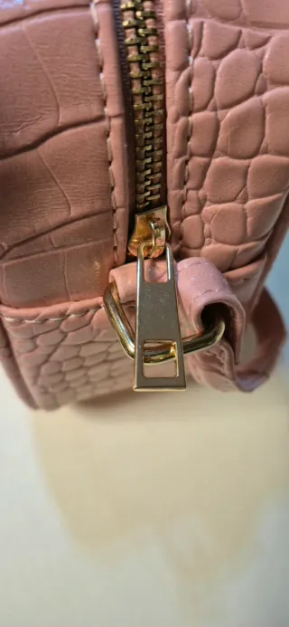 Borsetta donna rosa effetto coccodrillo