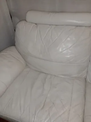 Sofá de piel relax blanco