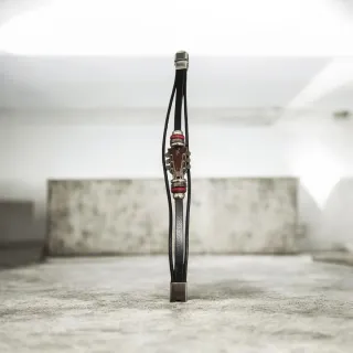 Pulsera cuero sintético guitarra roja