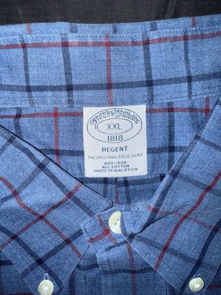 Camisa Brooks Brothers cuadros azul/rojo XXL.