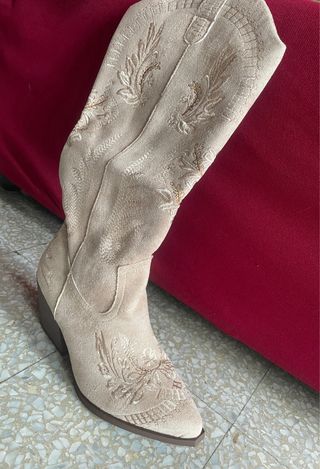 Stivali scamosciati al ginocchio vintage