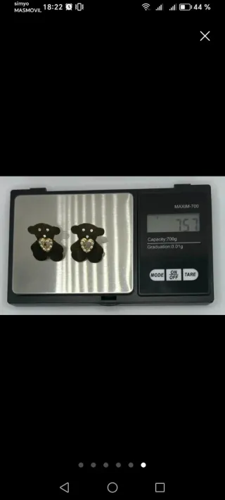 Pendientes Osito Oro 18k Originales