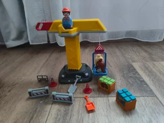Grúa de construcción Playmobil con figura