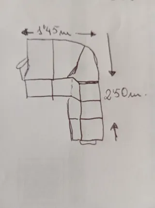 Sofá de piel beige rinconera 6 plazas. Muy versáti