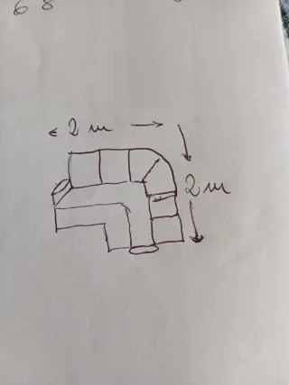 Sofá de piel beige rinconera 6 plazas. Muy versáti