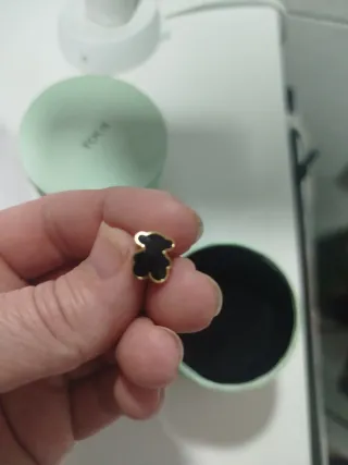 Pendientes Tous Onix Negro y Dorado