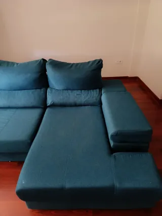 Sofá modular azul turquesa